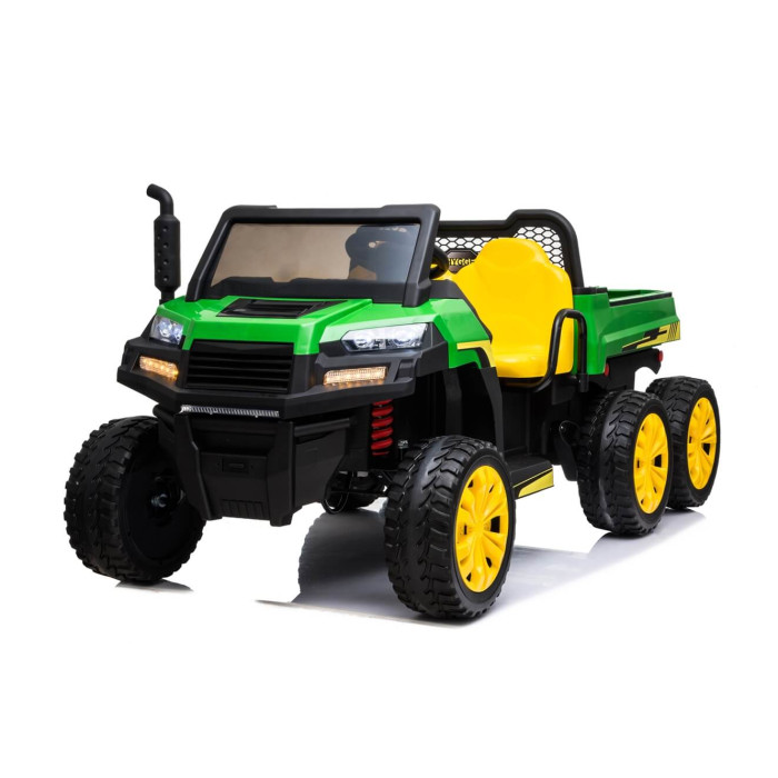 Masinuta electrica "Tractor tip ferma" 4x4 cu remorca ( A730) Verde
