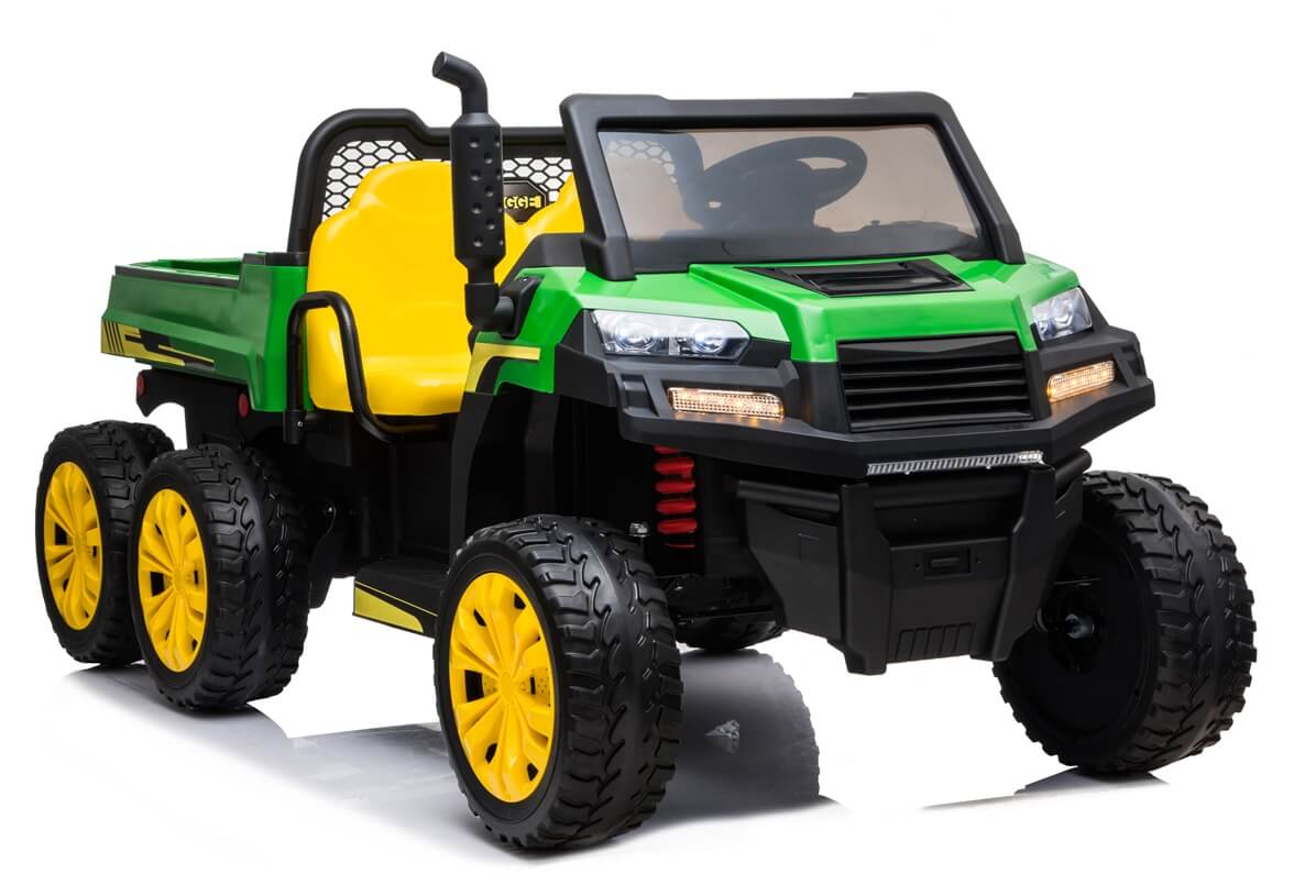 Masinuta electrica "Tractor tip ferma" 4x4 cu remorca ( A730) Verde - imagine 2