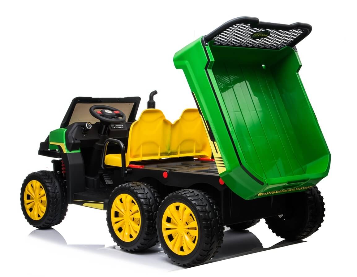 Masinuta electrica "Tractor tip ferma" 4x4 cu remorca ( A730) Verde - imagine 10