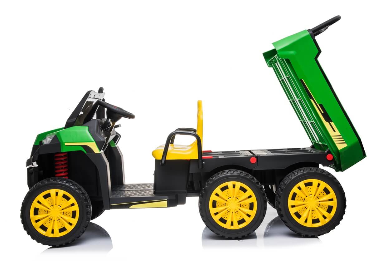 Masinuta electrica "Tractor tip ferma" 4x4 cu remorca ( A730) Verde - imagine 9