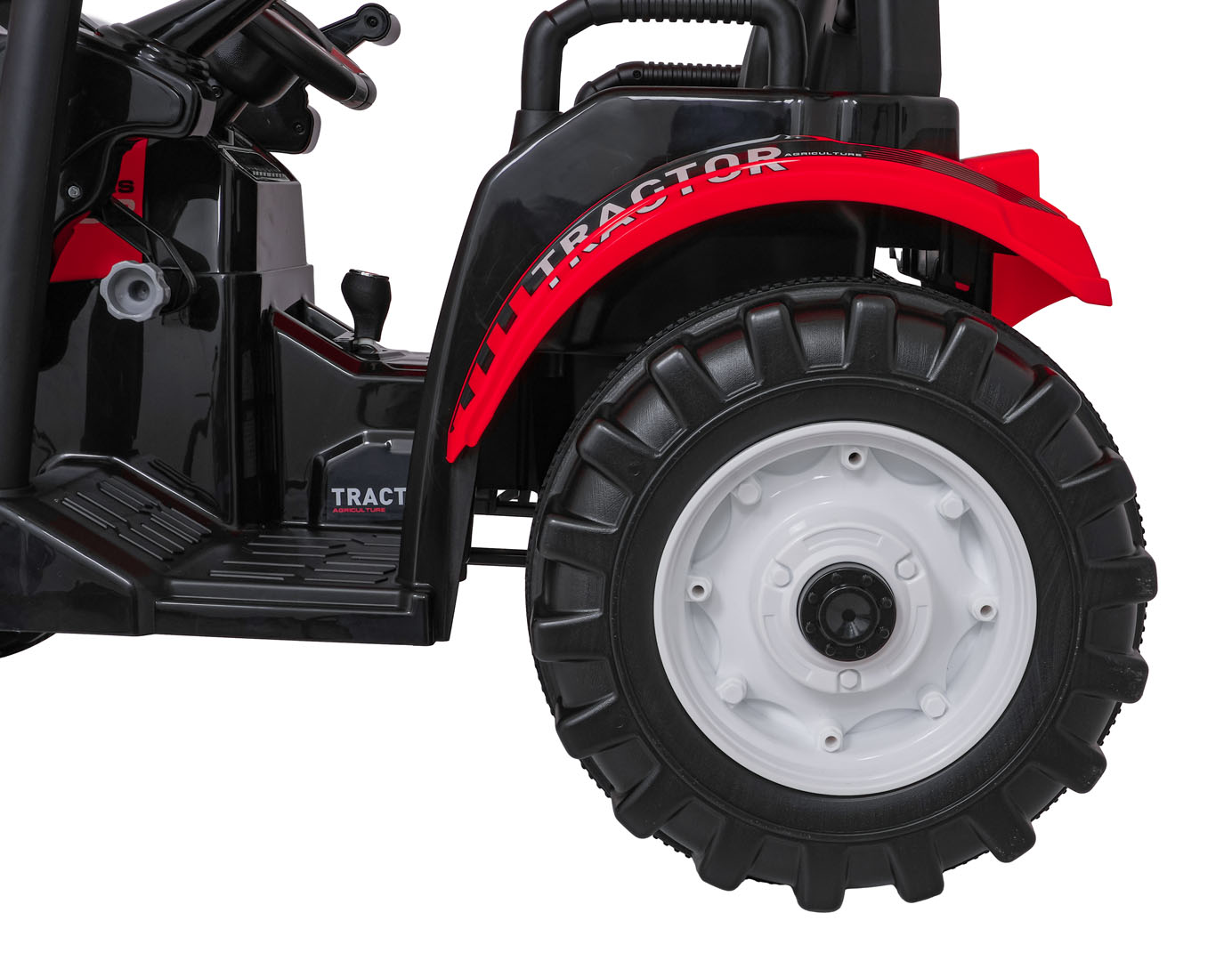 Tractor electric pentru copii cu remorca si cupa frontala MEGA 24V 400W, Rosu - imagine 8