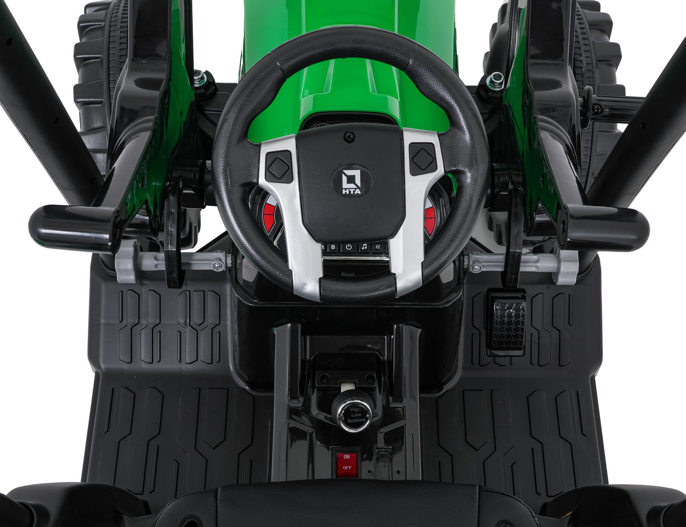 Tractor electric pentru copii cu remorca si cupa frontala MEGA 24V 400W, Verde - imagine 7