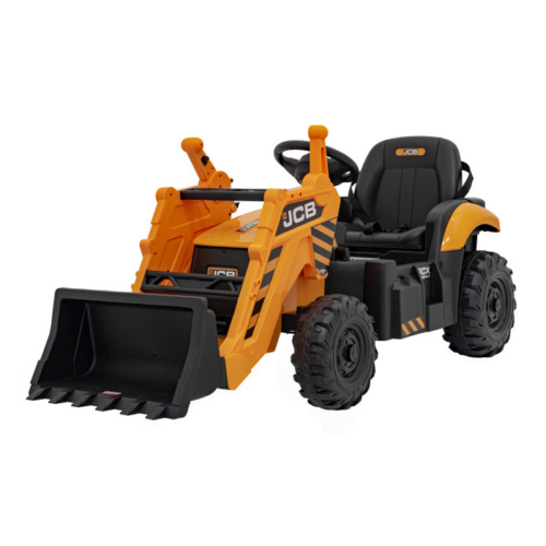 Tractor electric pentru copii cu cupa manuala JCB (0960) Galben
