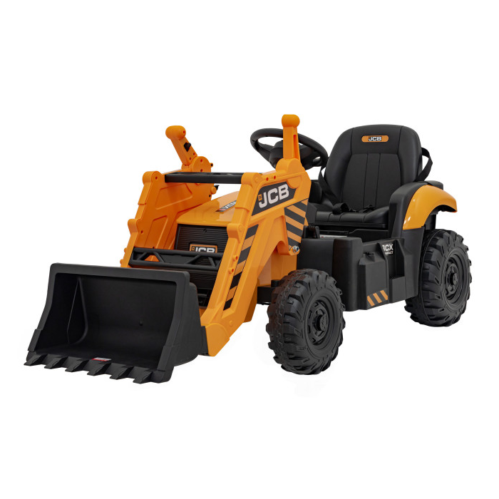 Tractor electric pentru copii cu cupa manuala JCB (0960) Galben