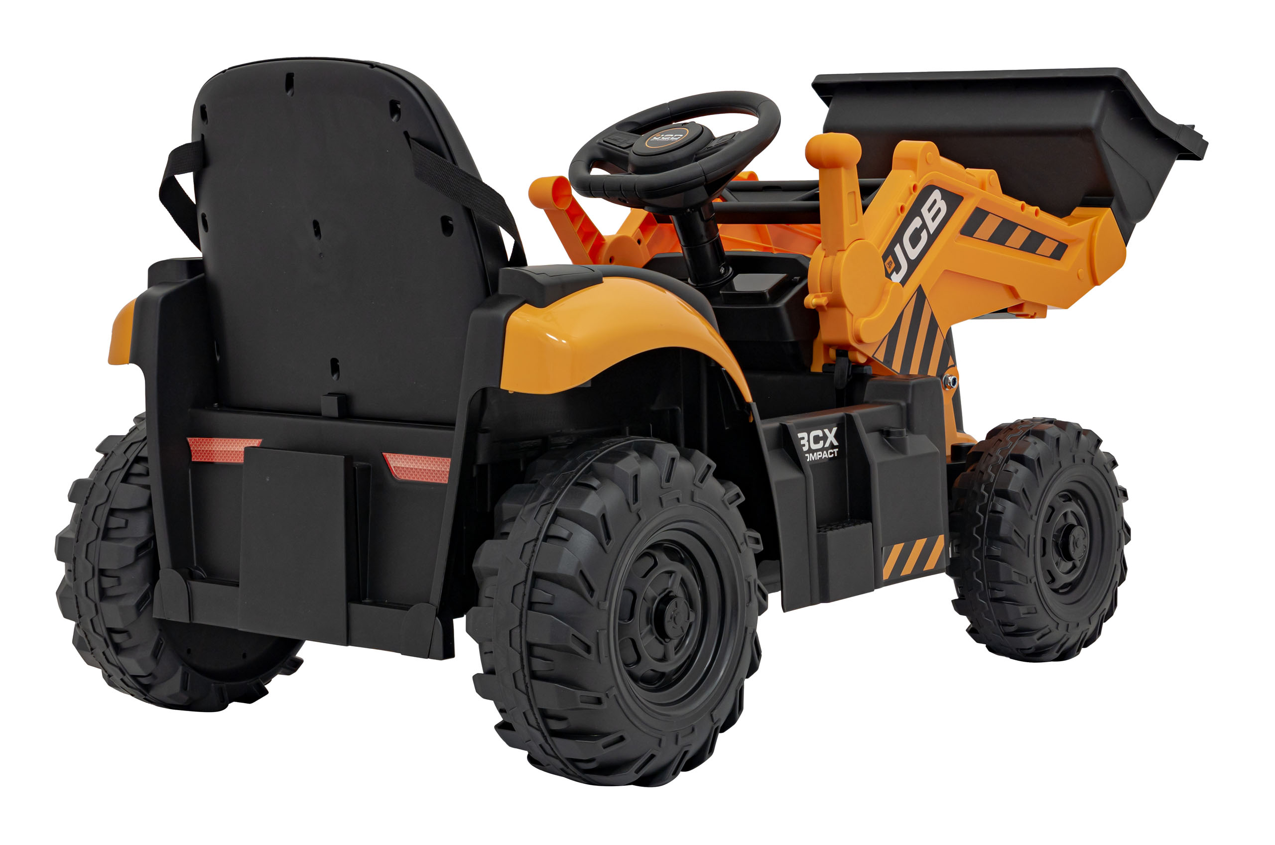 Tractor electric pentru copii cu cupa manuala JCB (0960) Galben - imagine 9