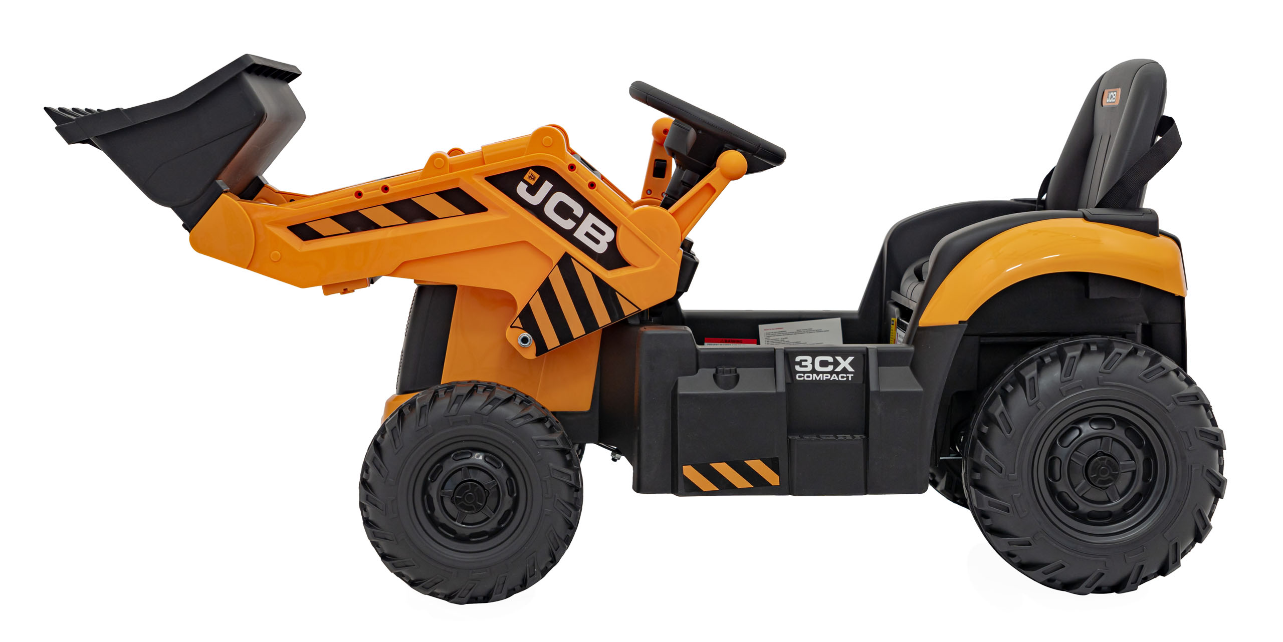 Tractor electric pentru copii cu cupa manuala JCB (0960) Galben - imagine 5