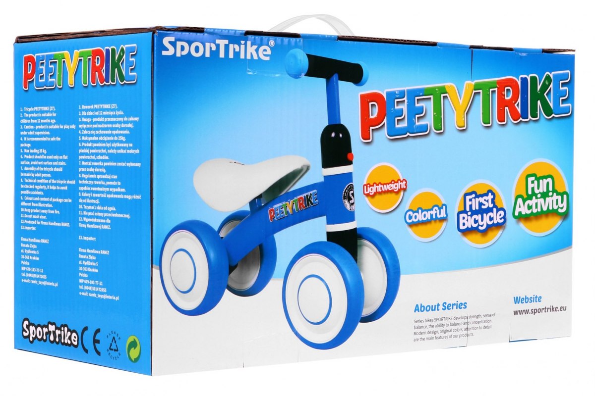 Tricicleta pentru copii fara pedale PEETYTRIKE, Albastru - imagine 7