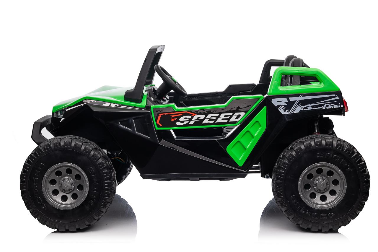 UTV electric pentru 2 copii Buggy XXL FAST EDITION cu viteza maxima 15km/h 500W 24V 4x4 (sx1928-fast) Verde - imagine 10