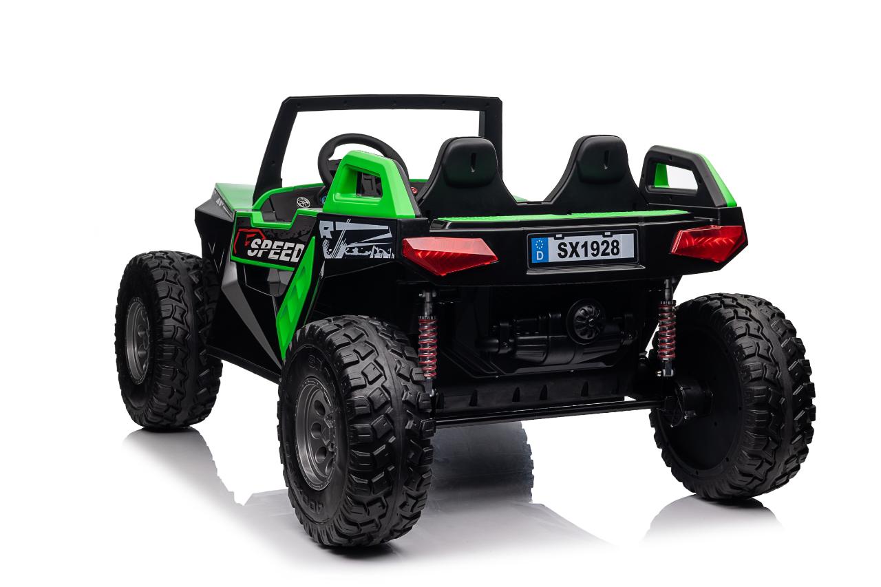 UTV electric pentru 2 copii Buggy XXL FAST EDITION cu viteza maxima 15km/h 500W 24V 4x4 (sx1928-fast) Verde - imagine 2