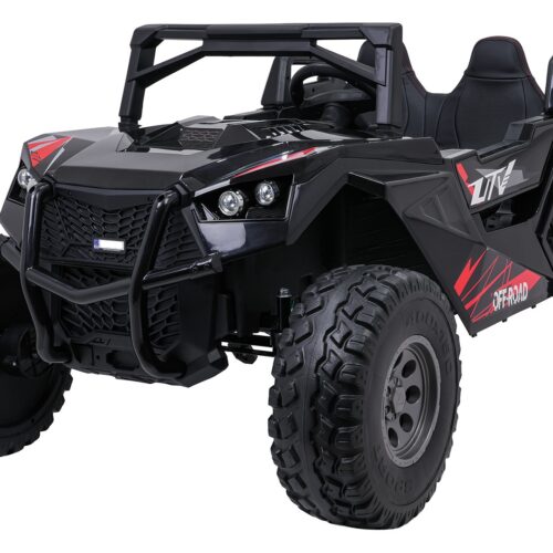 UTV electric pentru 2 copii Buggy XXL FAST EDITION viteza maxima 15km/h 500W 24V 4×4 roti EVA, scaun piele, telecomanda parentala, Negru