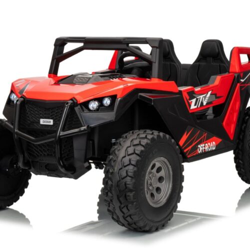 UTV electric pentru 2 copii Buggy XXL FAST EDITION viteza maxima 15km/h 500W 24V 4×4 roti EVA, scaun piele, telecomanda parentala, Rosu