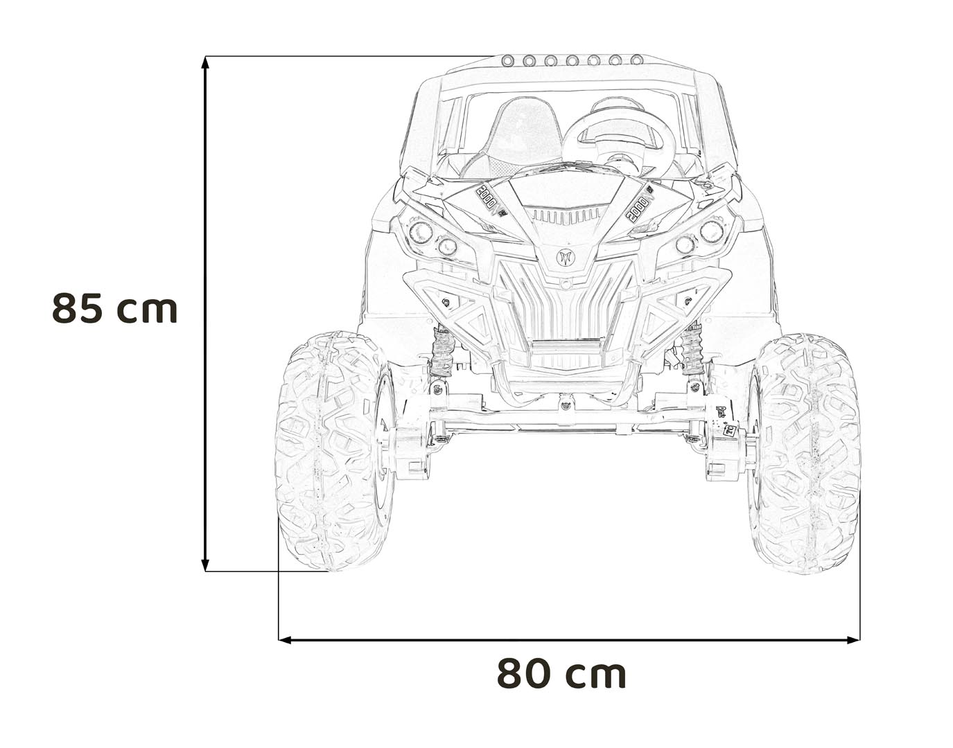 UTV electric pentru 2 copii Buggy MX 2000N 4x4 300W (603B) Albastru - imagine 6