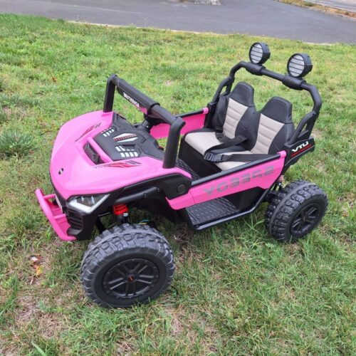 UTV electric pentru copii cu 2 locuri Buggy Speedy 4×4 24V 350W (3558) Roz