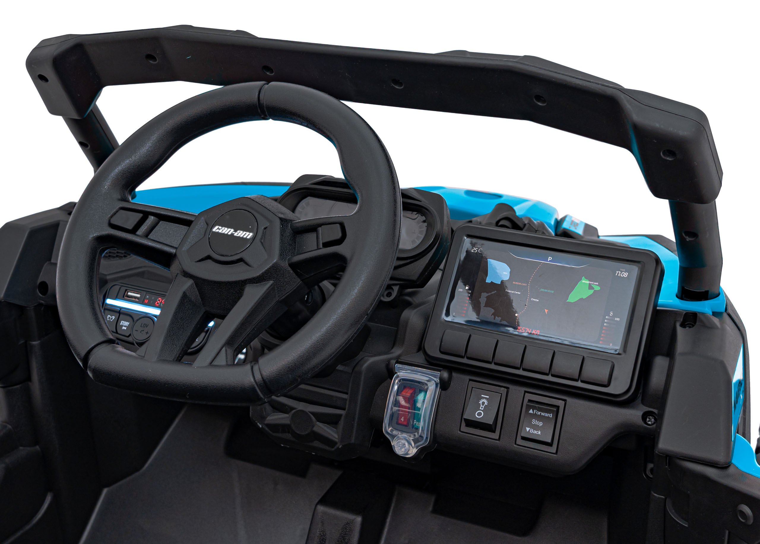 UTV electric pentru copii Can-Am Maverick 4x4 (CA003) Albastru - imagine 4