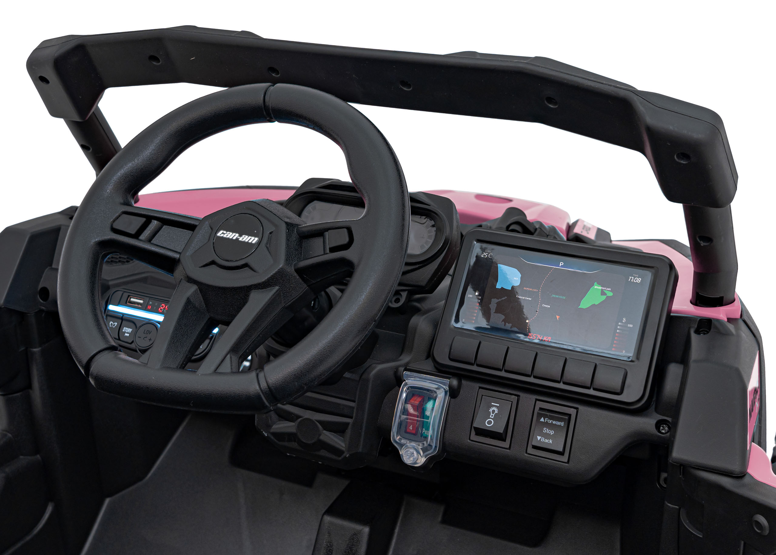 UTV electric pentru copii Can-Am Maverick 24V 800W 4x4 (CA003) Roz - imagine 10