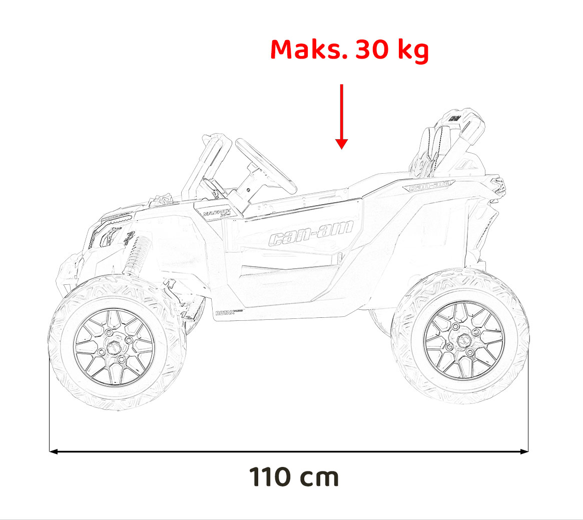 UTV electric pentru copii Can-Am Maverick 24V 800W 4x4 (CA003) Galben - imagine 5