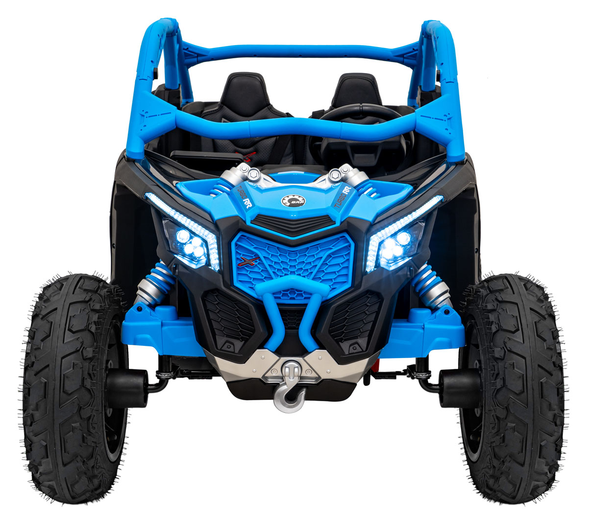 UTV electric pentru copii cu 2 locuri Can-Am Maverick Turbo Strong RR 24V 640W (CA001) Albastru - imagine 2