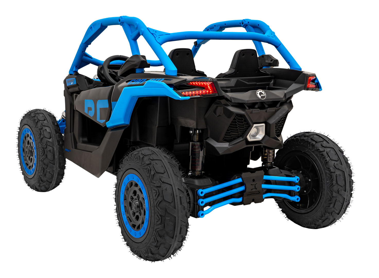 UTV electric pentru copii cu 2 locuri Can-Am Maverick Turbo Strong RR 24V 640W (CA001) Albastru - imagine 10