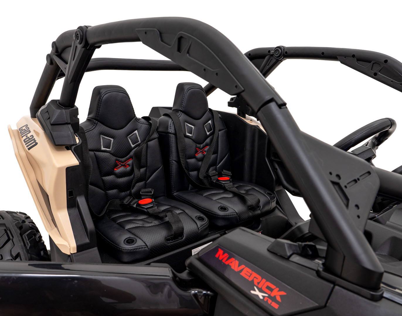 UTV electric pentru copii cu 2 locuri Can-Am Maverick Turbo Strong RR 24V 640W (CA001) Negru - imagine 5
