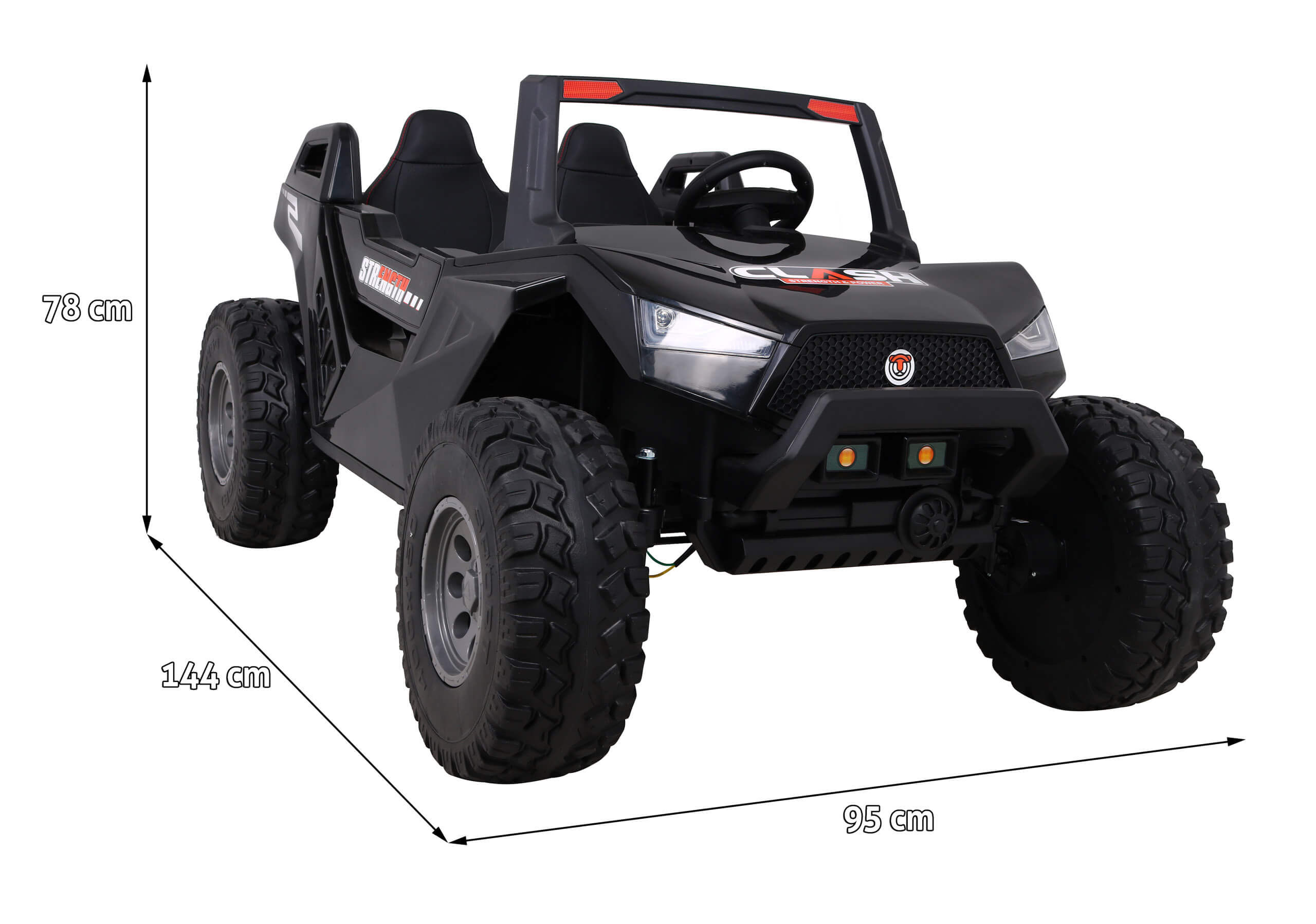 UTV electric pentru 2 copii Buggy XXL FAST EDITION cu viteza maxima 15km/h 500W 24V 4x4 (sx1928-fast) Negru - imagine 2